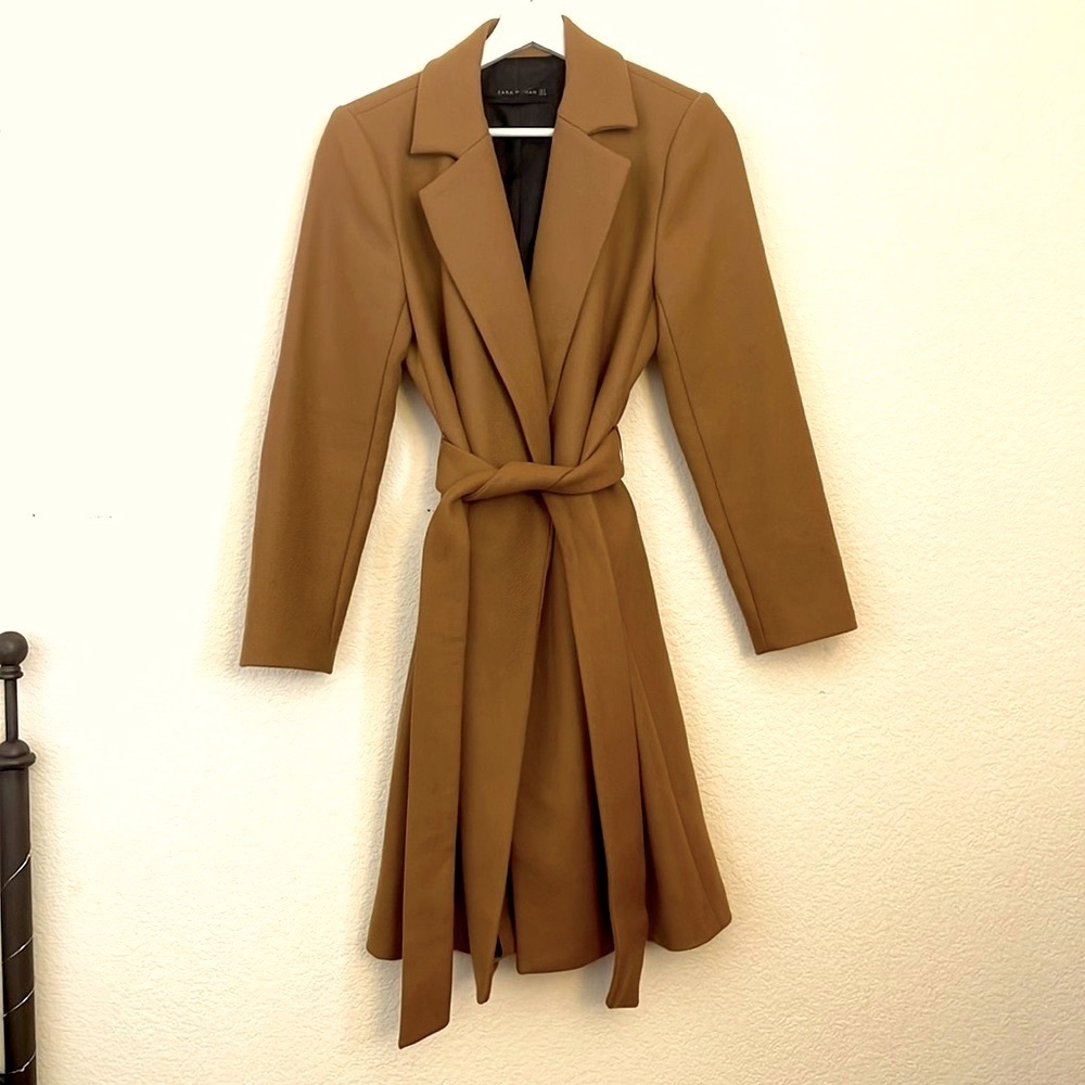 ZARA Brown Wool Coat. size M
